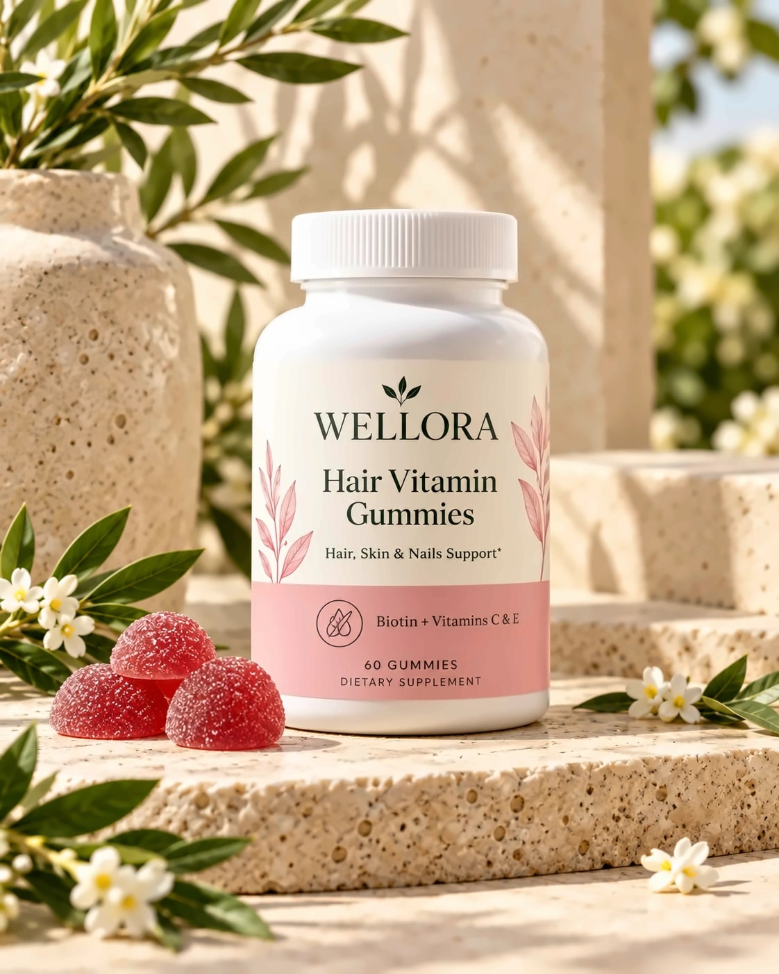 Wellora Hair Vitamin Gummies bottle