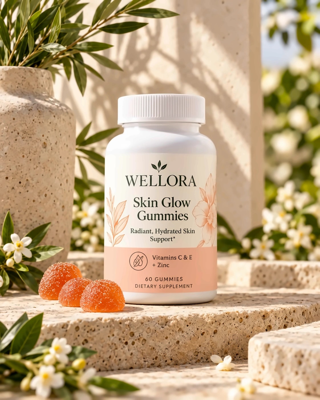 Wellora Skin Glow Gummies bottle