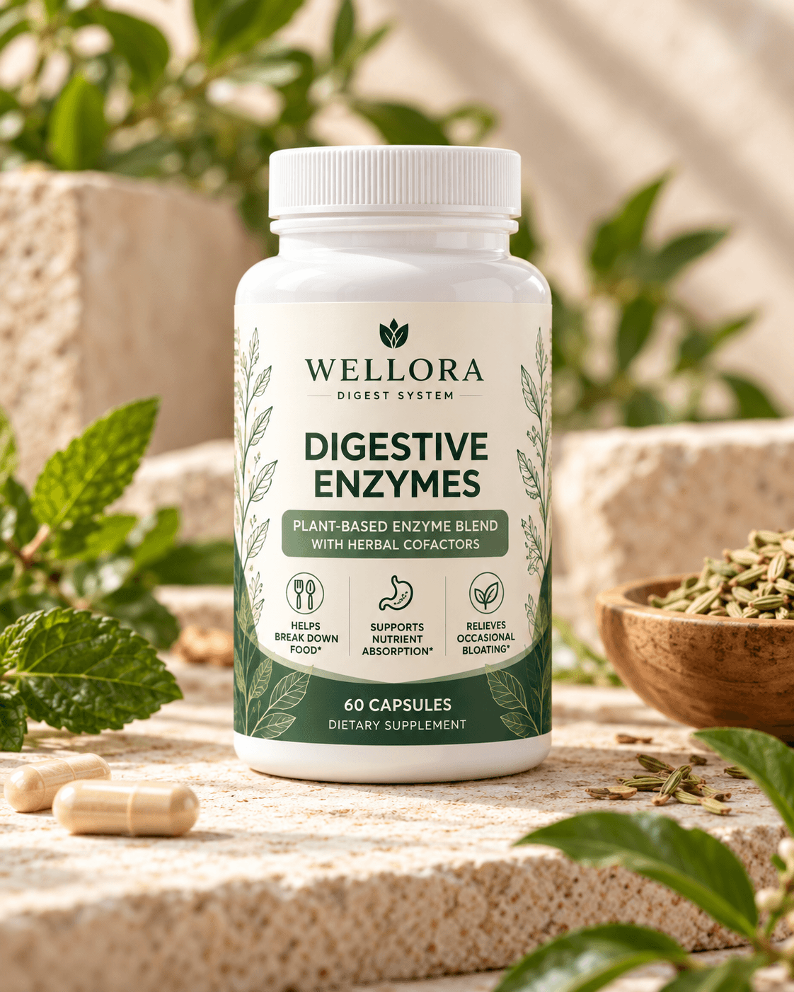 Wellora DIGEST Digestive Enzymes bottle